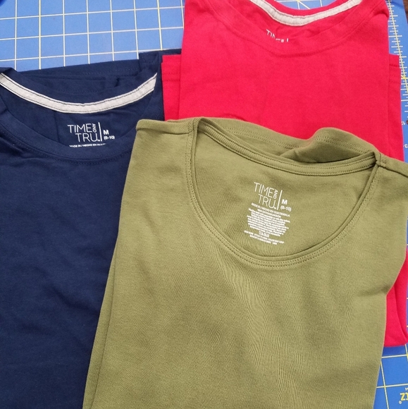 Set 3 Time & Tru Med (8-10) Blue Khaki Gre… - Picture 1 of 1